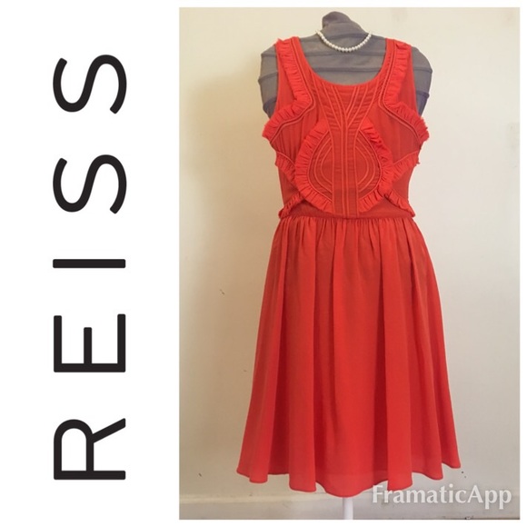 reiss orange lace dress