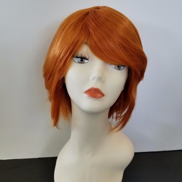 Trendy Burnt Red 100% Heat Resistant Synthetic Wig - Picture 3 of 7