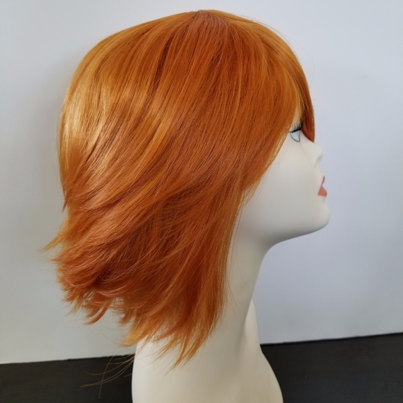 Trendy Burnt Red 100% Heat Resistant Synthetic Wig - Picture 2 of 7