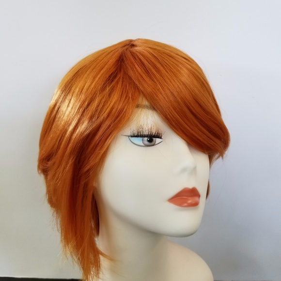 Trendy Burnt Red 100% Heat Resistant Synthetic Wig - Picture 4 of 7
