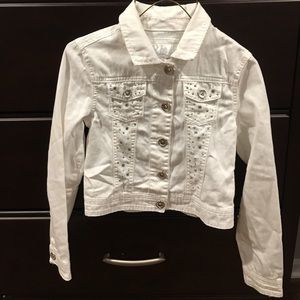 Justice size 8 white Jean jacket