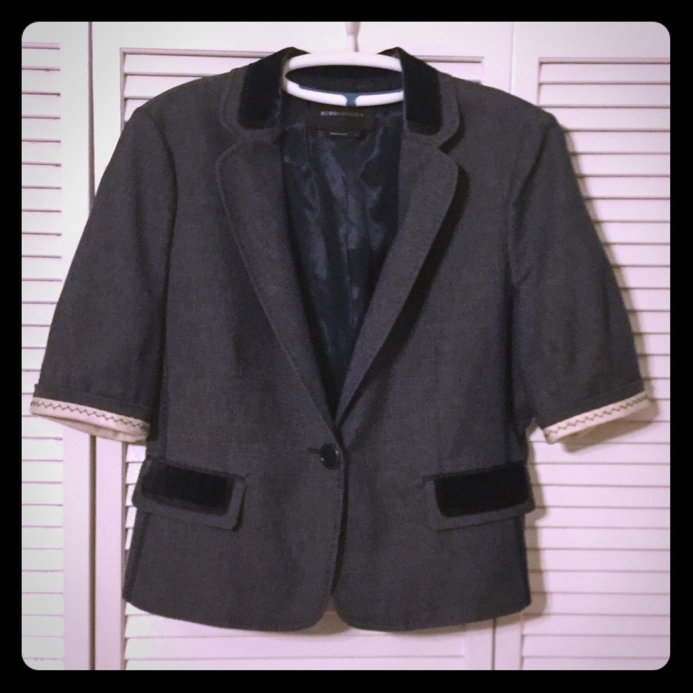BCBG MAXAZRIA 3/4 sleeve denim blazer