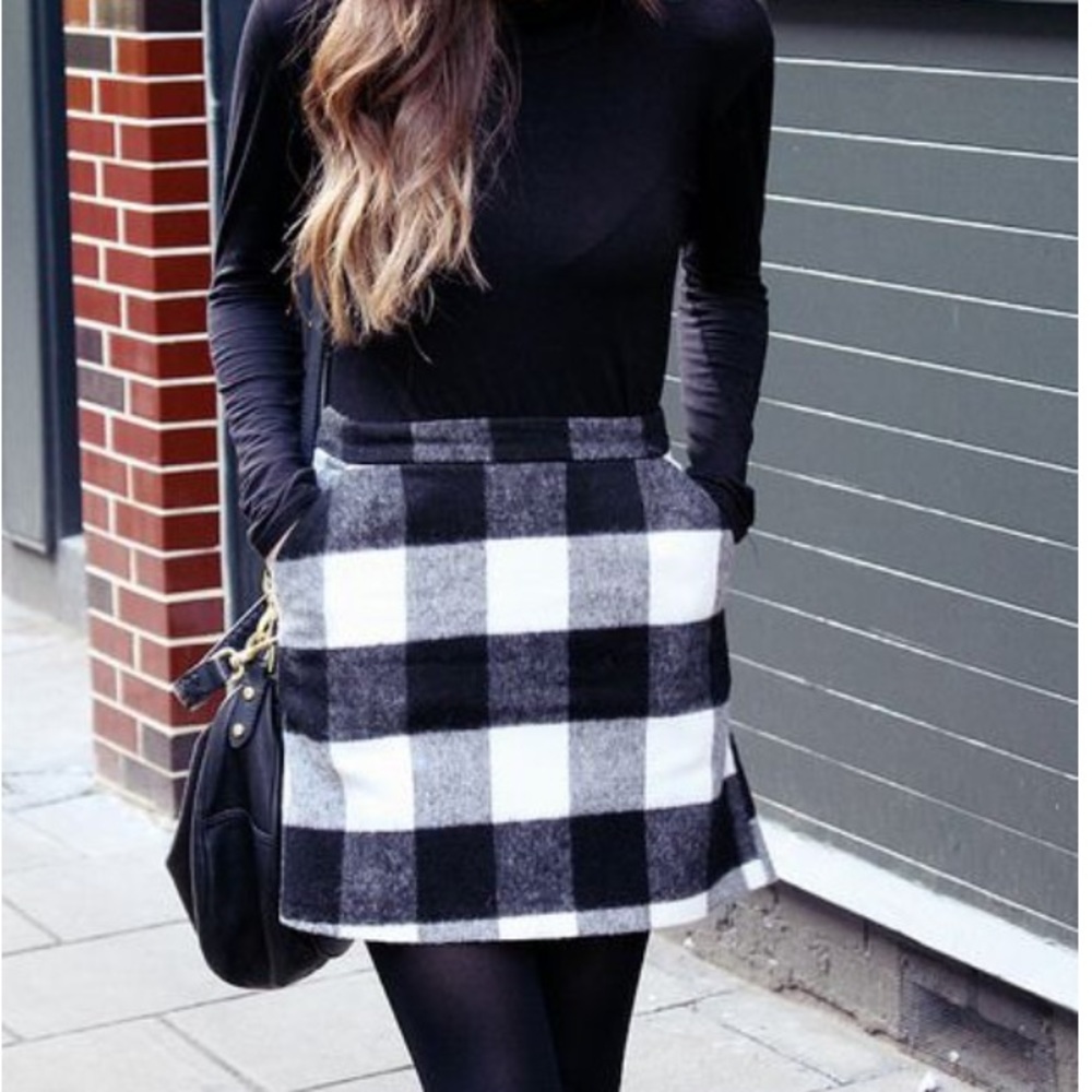 Black and Blue Tweed Plaid Skirt💙