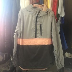 Jackets & Coats - Half Zip Windbreaker - Grey/Pink/Space Grey Jackets & Coats - Half Zip Windbreaker - Grey/Pink/Space Grey