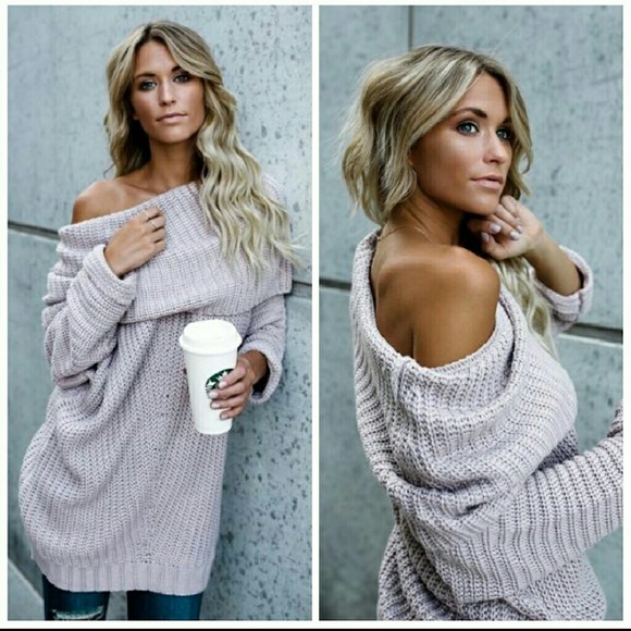 Sweaters - 1 hr SALE!!! Last one!! Off Shoulder Mauve Sweater