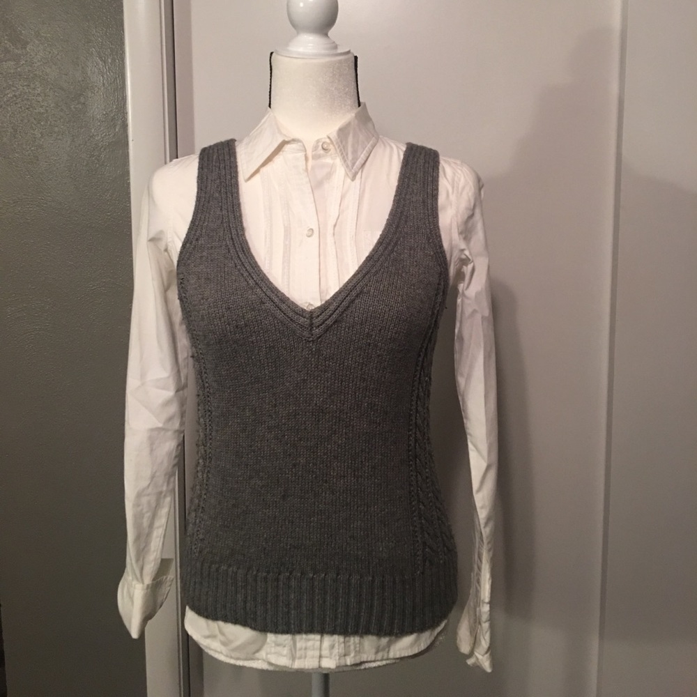 Gray sweater vest