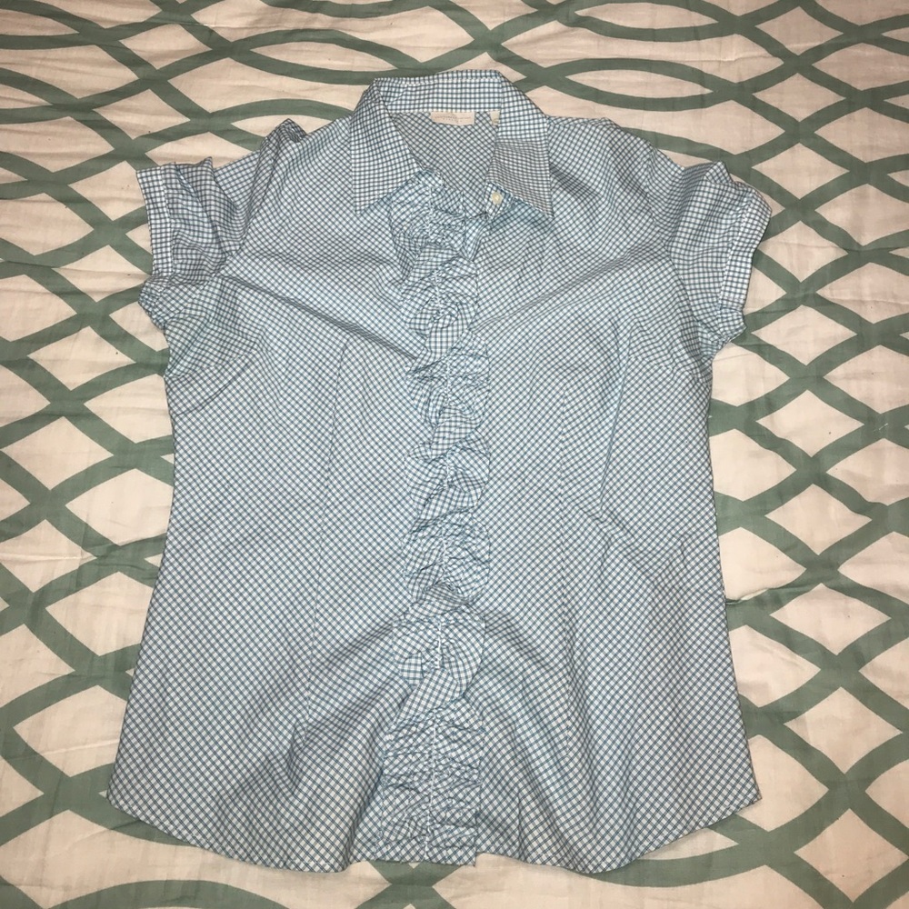 New York & Company Short Sleeve Button Down- Sz. L