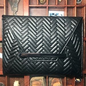 Mossimo Black Tufted Envelope Clutch W/Crossbody
