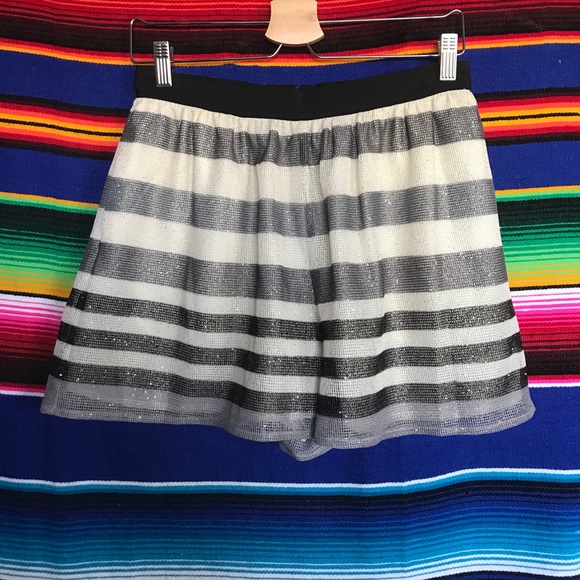 BCBGeneration Women's Striped Mesh Shorts - Picture 6 of 8