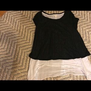 Anthro: unique black and white shirt