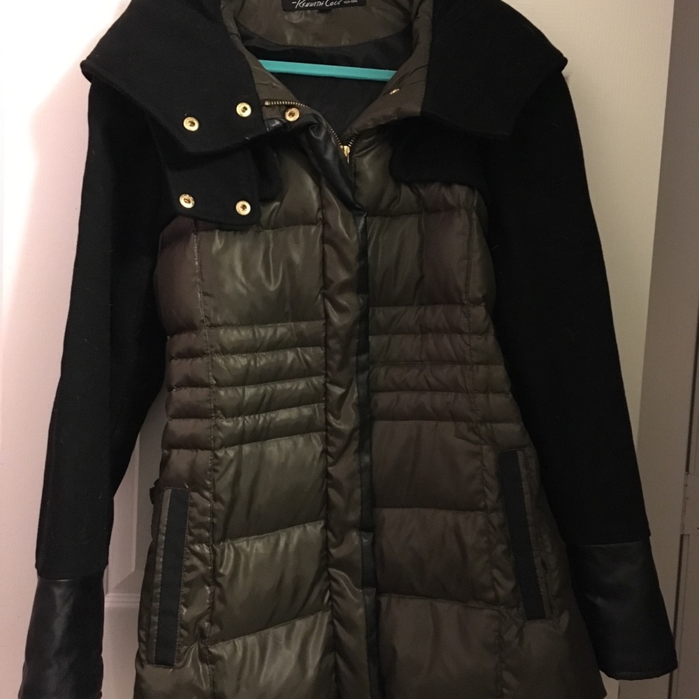 Xl Kenneth Cole olive green wool and down coat