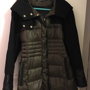 Xl Kenneth Cole olive green wool and down coat