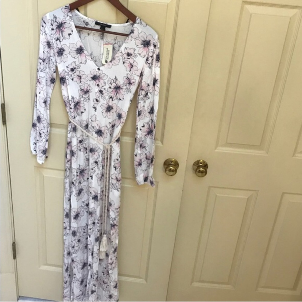 High slit floral maxi dress