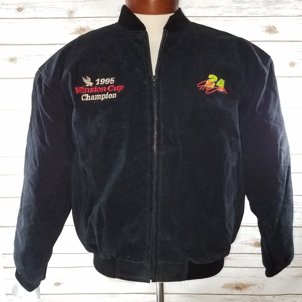 NASCAR Jeff Gordon men's blue suede jacket size L