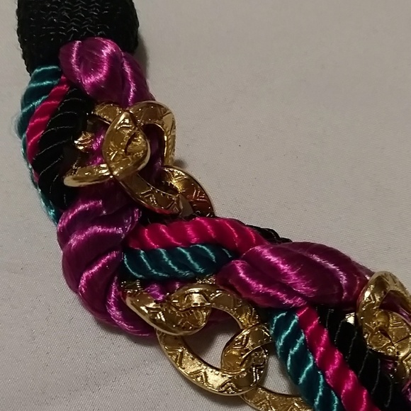 VTG 80s Braided Rope & Gold Link Belt - Picture 3 of 4