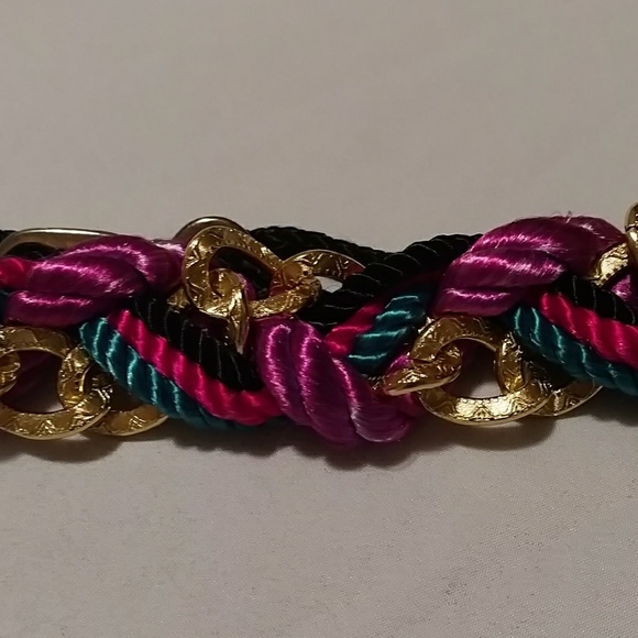 VTG 80s Braided Rope & Gold Link Belt - Picture 4 of 4