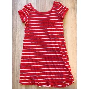 Pink Splendid pocket T-Shirt striped Dress Small