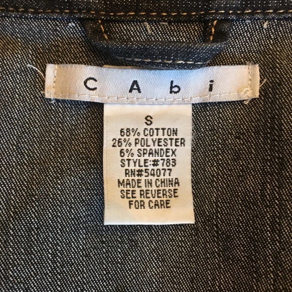 CAbi Dark Wash Denim Jacket sz Small - Picture 5 of 5