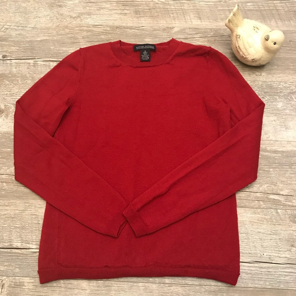EUC Banana Republic Red Merino Wool Sweater Size S