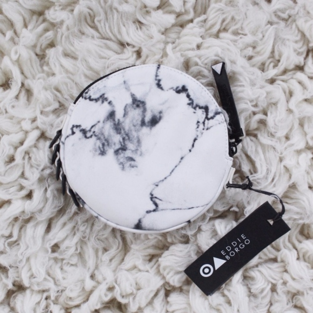 NEW | Accessories | White Marble Leather Clutch - Picture 1 of 4