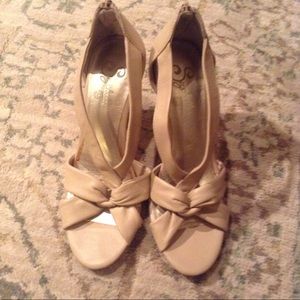 Seychelles Neutral Sandals with Wood Heel