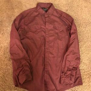 Retrofit Brand Long Sleeve Shirt burgundy