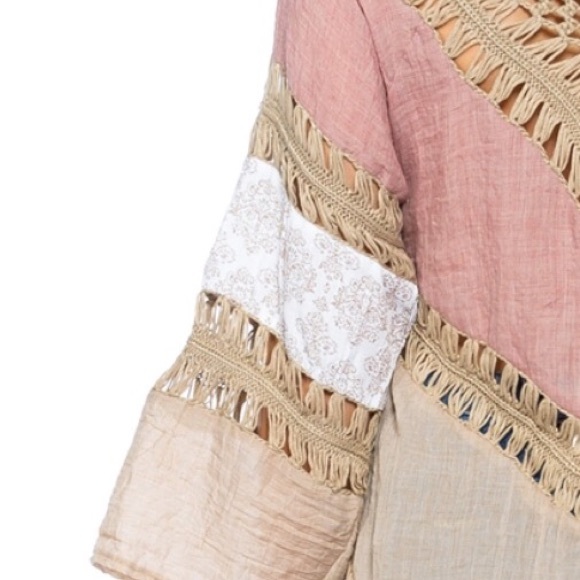 NWT💖BOHEMIAN CROCHET TUNIC TOP - Picture 4 of 7