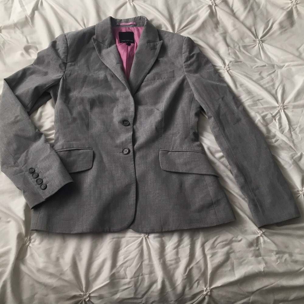 The Limited Gray Blazer Button Suit Jacket
