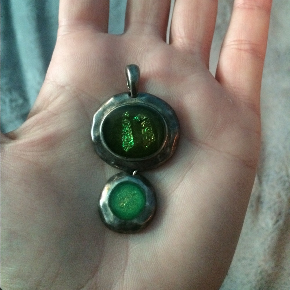 Green and silver pendant