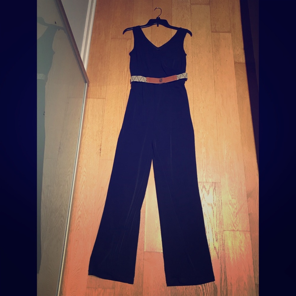 Navy Blue Jumpsuit with Belt!