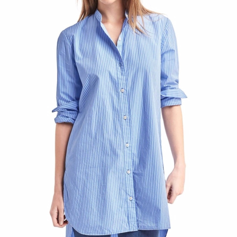 GAP Hi-lo Tailored Stripe Shirt NWOT
