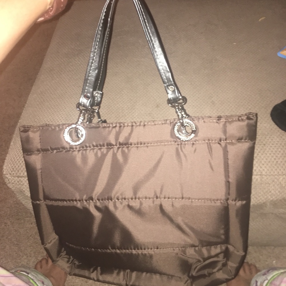 Bag brown with gray straps