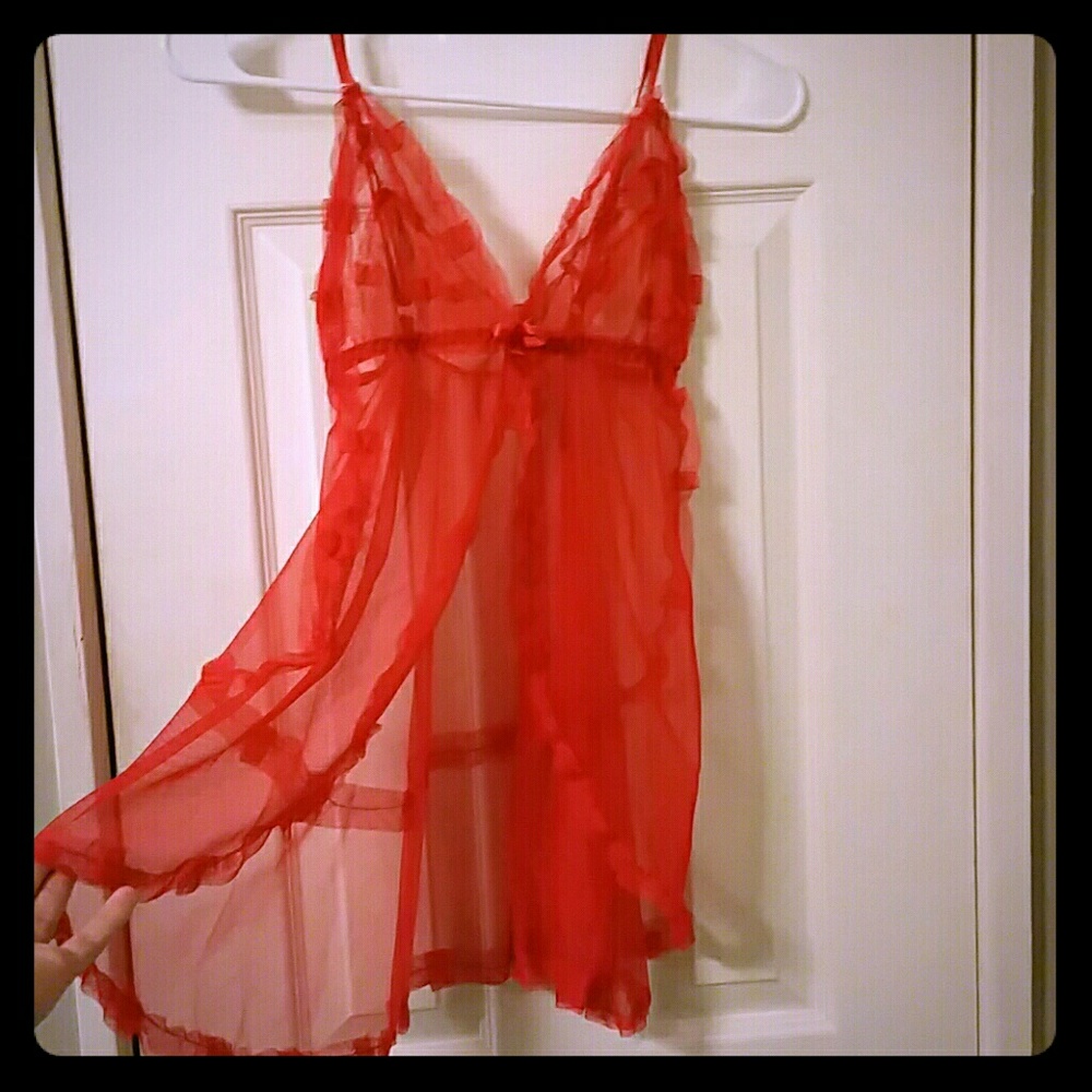 Red ruffle lingerie