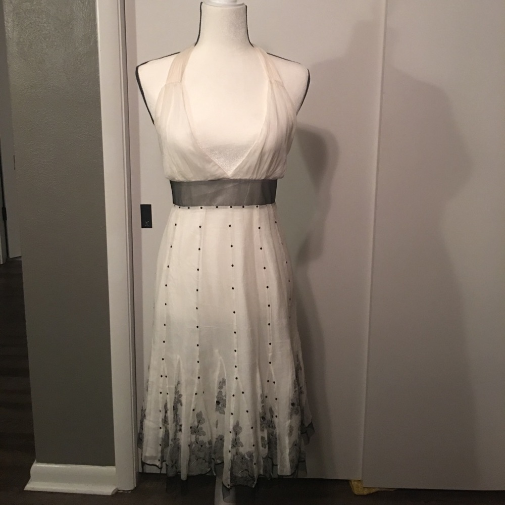 White with black cocktail dress
