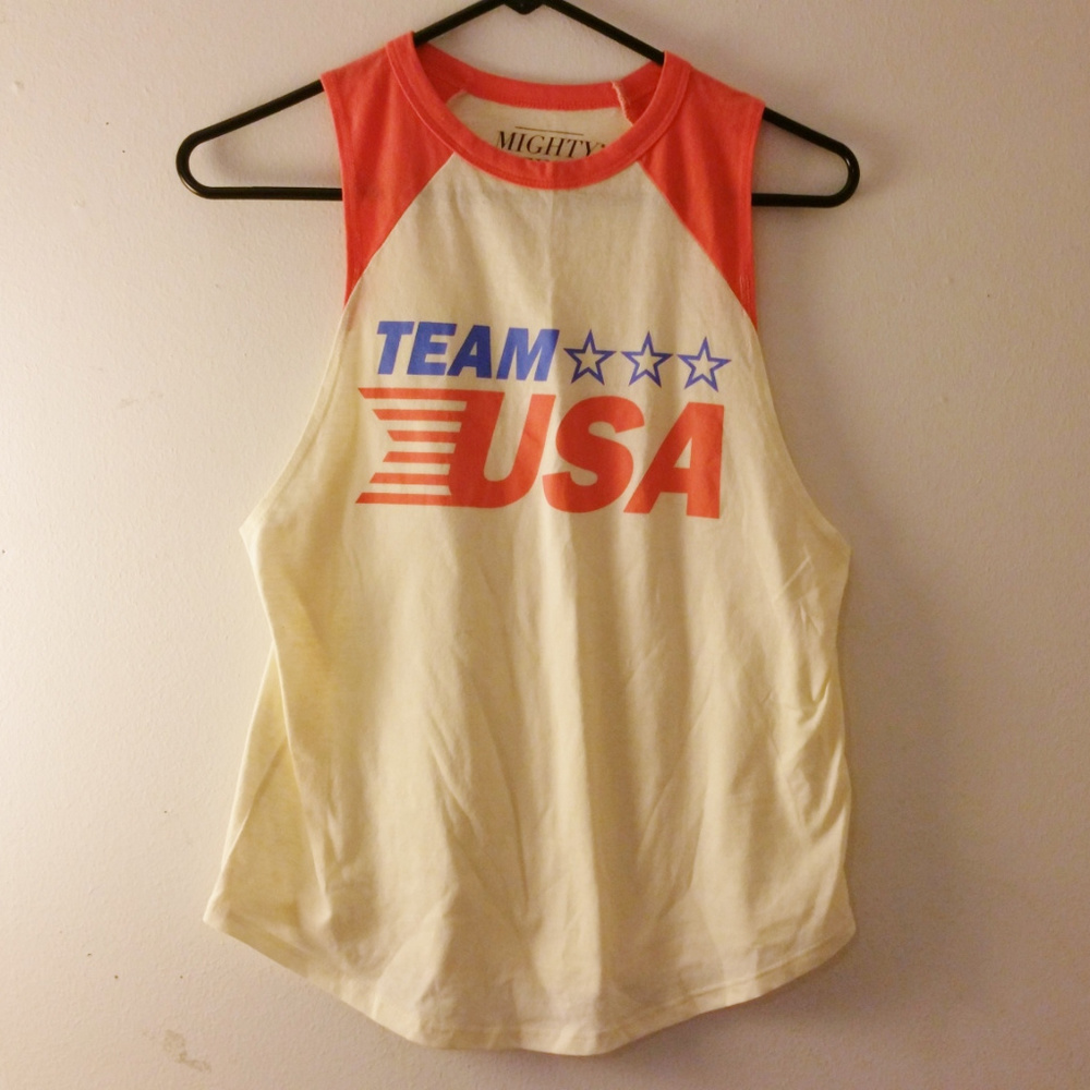 Coral & Cream Team USA Muscle Tank