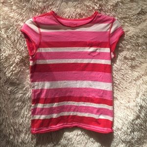 Striped T-shirt (red, light pink, white, oatmeal)