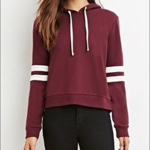 Forever 21 Cropped maroon hoodie