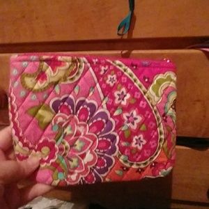 Vera Bradley pink and orange tablet/makeup case