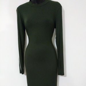 Piping sleeve knit dress