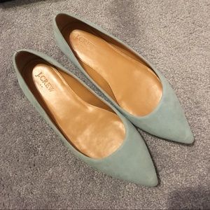 J.Crew mint suede flats