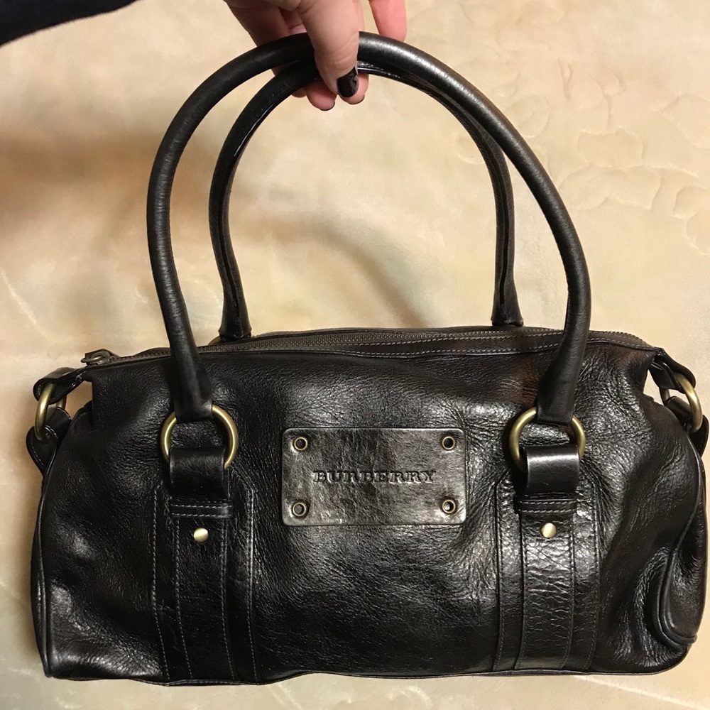 Burberry Brown Iridescent Leather Satchel Handbag