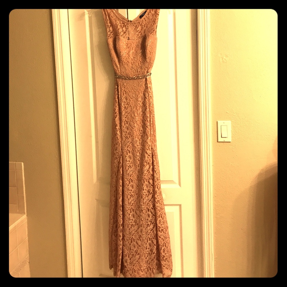 Full length belt gown