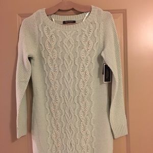 Juicy Couture Cable Sweater Dress with Pearls
