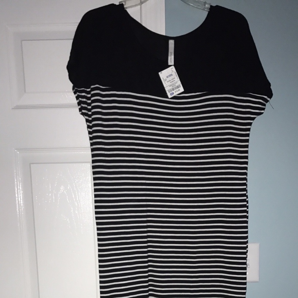 Striped short sleeve maxi dress
