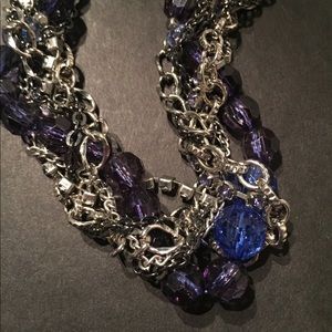 Chunky Blue & Silver Necklace