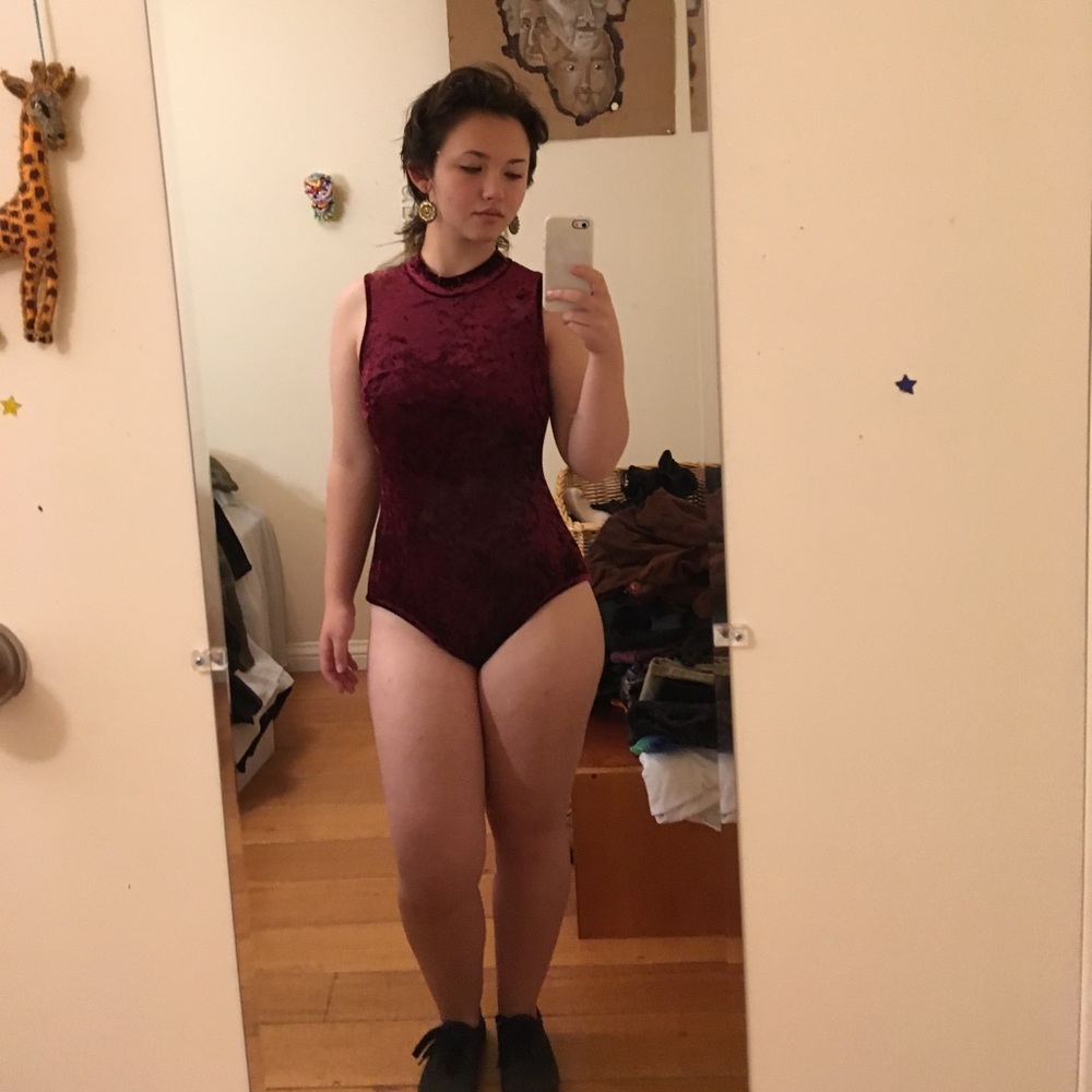 Maroon Velvet Leotard