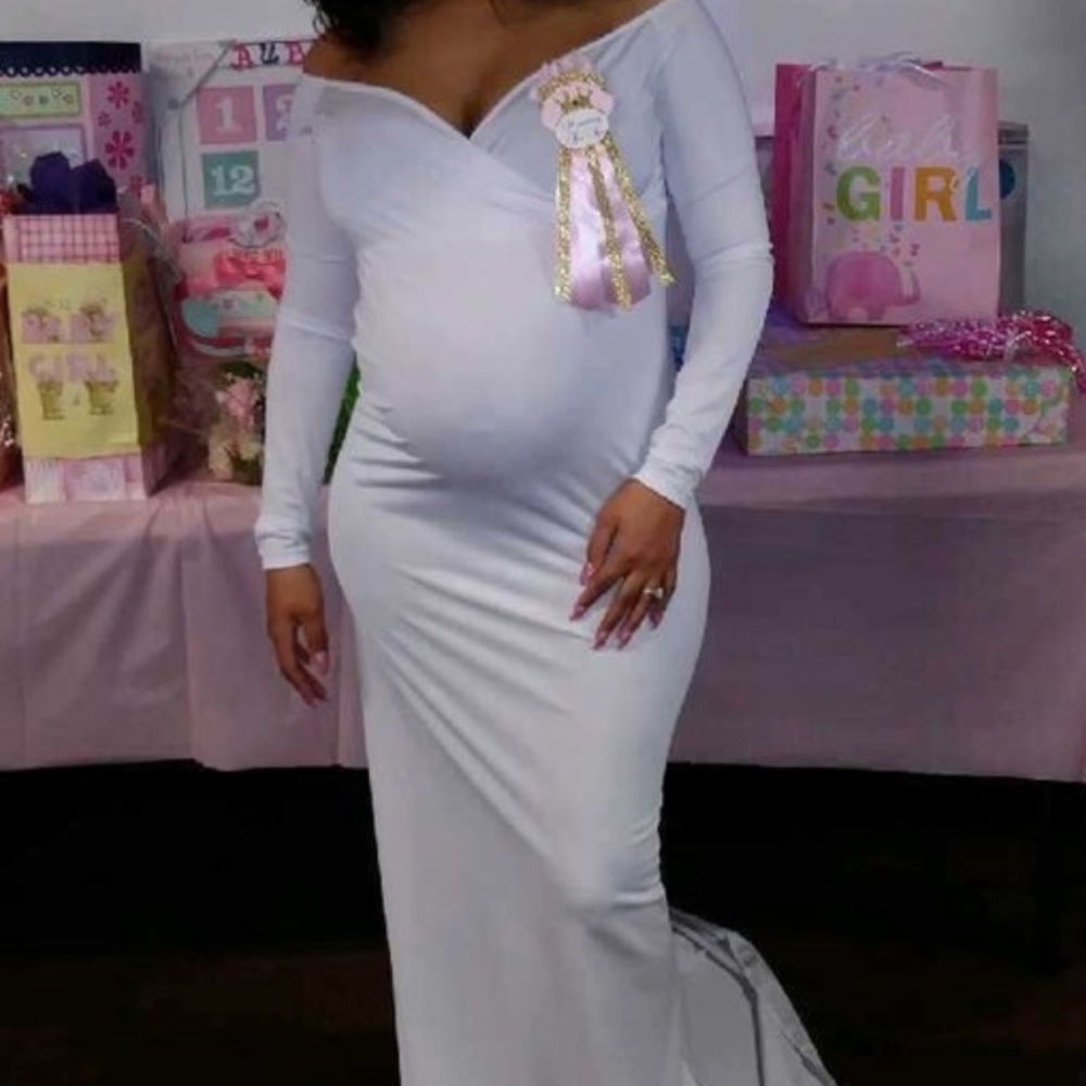 White maternity dress
