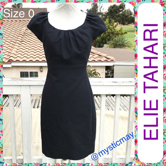 Elie Tahari Dresses & Skirts - ELIE TAHARI Jet Black Puff Sleeve Sheath Dress LBD
