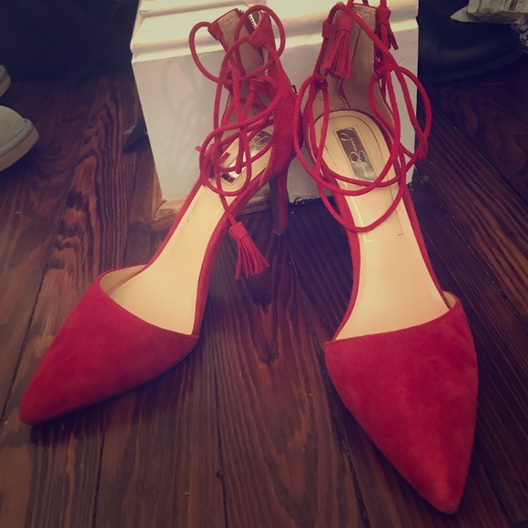 Red strap up heels - Picture 1 of 4