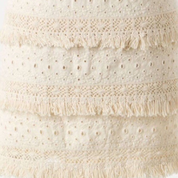 Anthropologie HD in Paris Tiered Fringe Skirt Sz 4 - Picture 3 of 8